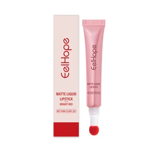 EelHope bright red matte liquid lipstick 10ml tube with sponge applicator and packaging box
