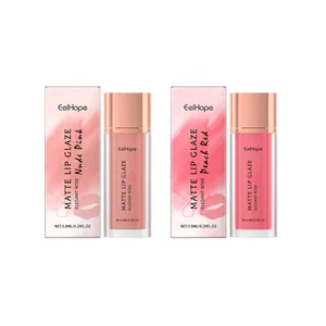 Set profesional de EelHope Matte Lip Glaze en tonos Nude Pink y Peach Red, 5,8 ml cada uno