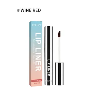 Waterproof peel-off lip liner tattoo in wine red shade with precise applicator brush