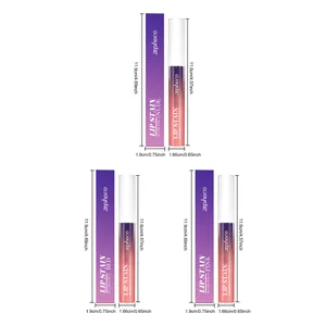 Detaillierte Maßangaben für matten Lippenstift in den Farben Nude, Rot und Rosa.