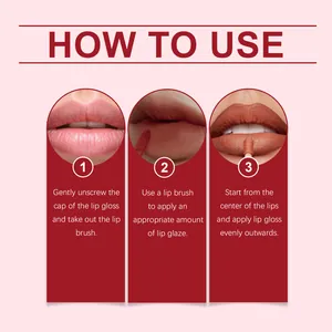 Visuelle Schritt-für-Schritt-Anleitung zum Auftragen von mattem Lipgloss für geschmeidige Lippen.