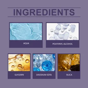 Detaillierte Infografik mit Inhaltsstoffen wie Aqua und Glycerin für matte Lippenlasur