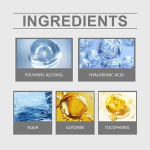 Elenco dettagliato degli ingredienti per lucidalabbra opaco peel-off con acido ialuronico.