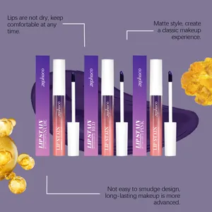 Detailansicht der zephoco matten Abzieh-Lippenfarbe mit Farbtönen und langanhaltenden Merkmalen