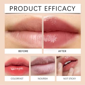 Eficacia del tinte labial que muestra resultados antes y después de nutrición y color