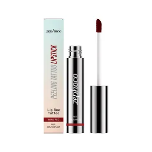 ZEPHOCO Wine Red Peeling Lip Tattoo lippenstift, 4ml netto inhoud