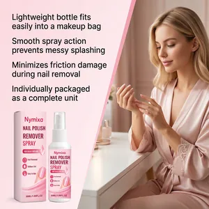 Detailansicht von Nymixa Nagellackentferner-Spray und Box-Set für Nagelpflege.