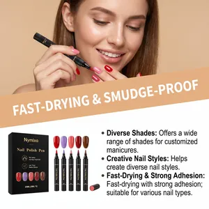 Detaillierte Merkmale des Nymixa Nagellackstift-Sets mit fünf lebendigen Farbtönen