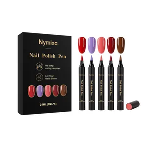 Nymixa professional five color nail polish pen set vibrant shades no lamp curing needed