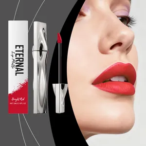Bright Red Matte Lip Gloss Long Lasting Waterproof Smooth Moisturizing Liquid Lipstick For Women Daily Party Makeup