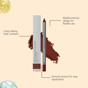 Detailansicht des rotbraunen Lippenkonturenstifts mit seiner glatten matten Textur