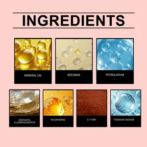Lista detallada de ingredientes para lápiz labial hidratante con cera de abejas y aceite
