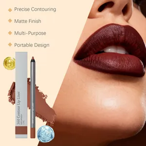 Makro-Detail eines matten bräunlichen Lippenkonturenstifts für präzises Konturieren