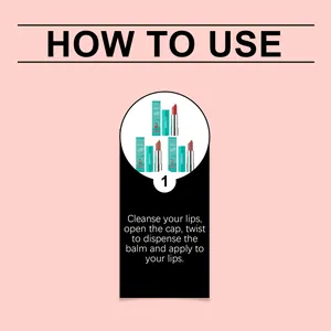 Instructional guide for Zephoco moisturizing lip gloss application steps
