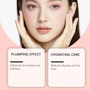 Detailansicht der feuchtigkeitsspendenden und aufpolsternden Vorteile dieses Lipgloss-Produkts