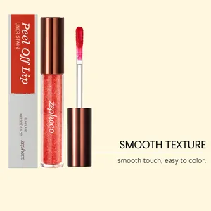 Detailed view of Zephoco peel-off lip stain with soft applicator and packaging