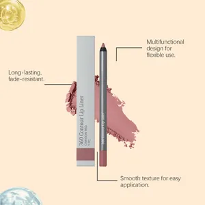 Detailansicht des karmesinroten wasserfesten Lippenkonturenstifts mit matter Textur.