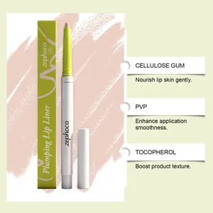 Detailansicht des zephoco matten Lip Liners mit wichtigen Inhaltsstoffen und Vorteilen
