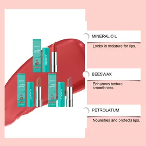 Detail showing ingredients of Zephoco lipsticks including mineral oil, beeswax and petrolatum