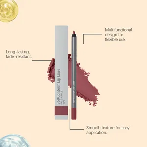 Detailansicht des blassvioletten Lippenkonturenstifts mit Farbmuster und Textur