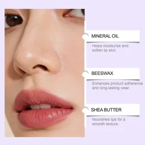 Macro detail showing smooth, hydrated glossy texture of jelly lip gloss on model lips