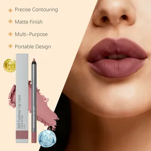 Nahaufnahme von mattem Lippenkonturenstift in Karminrot für präzise Lippenkonturen