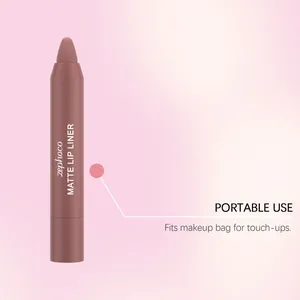 Lápiz perfilador de labios mate Zephoco en rosa viejo, diseño portátil para retoques