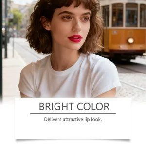 High-pigment vibrant magenta jelly lip gloss effect on model for an attractive look