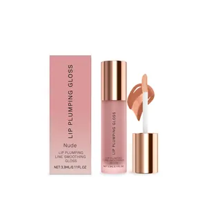 Επαγγελματικό nude ενυδατικό lip gloss με καπάκι σε rose gold και δικό του κουτί