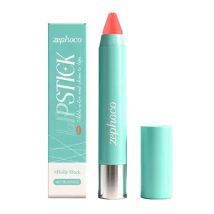 Zephoco Lápiz Labial Mate Rojo Naranja Radiante Suave de Larga Duración Hidratante Sedoso Maquillaje de Labios para Mujer Color Holly Hock