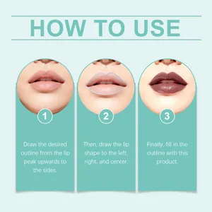 Step-by-step tutorial for applying deep red-brown velvet matte lipstick pen clearly