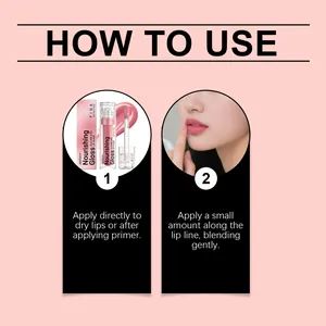 Guide d'utilisation pour appliquer le brillant à lèvres nourrissant ZEPHOCO Pink.