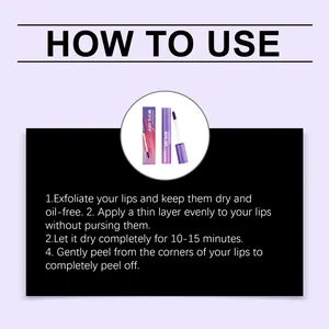 Step-by-step guide for using zephoco pink peel-off lip gloss for long-lasting color.