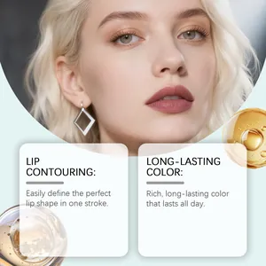 Detail of revitalizing velvet matte lipstick showing rich long-lasting color on model