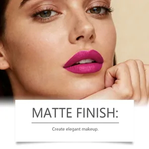 Close-up showcase of the vibrant fuchsia matte finish peel-off lip glaze series