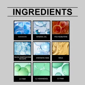 Gedetailleerde ingrediëntenlijst met grondstoffen voor deze matte hydraterende lipglazuur