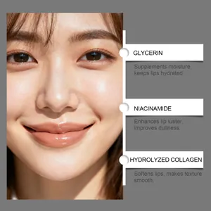 Detailweergave van hydraterende lipgloss ingrediënten en een natuurlijk resultaat