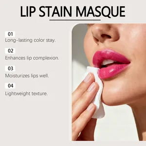 Close-up of matte peel-off lip stain effect showing vibrant, long-lasting pink color