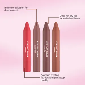 Zephoco Matte Lippenkonturenstift Set mit vier verschiedenen Tönen für das Make-up