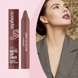 Zephoco Púrpura Rosa Lápiz de Labios Mate Impermeable Larga Duración Hidratante Pluma Maquillaje Labial Para Mujeres