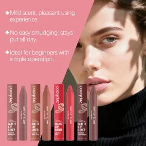 Professionelles Zephoco Matt-Lippenkonturenstift-Set mit vier Farben und Make-up-Effekt