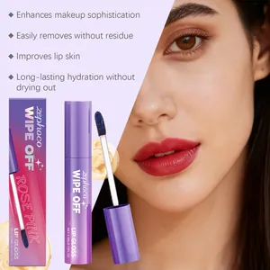 Vista dettagliata della texture e del finish del lucidalabbra peel-off Rose Pink