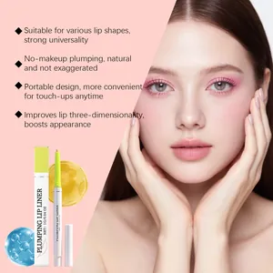Detailansicht des matten Lippenkonturenstifts mit Modell für natürliche Lippenform.