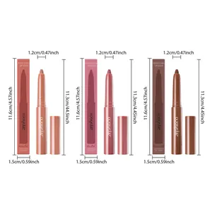 Abmessungen der Zephoco Matte Stain Lipliner in verschiedenen Tönen auf weißem Grund