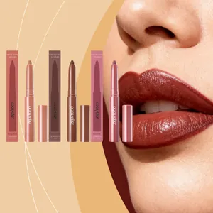 Nahaufnahme der zephoco Matte Stain Lip Liner mit Farbauftrag auf den menschlichen Lippen