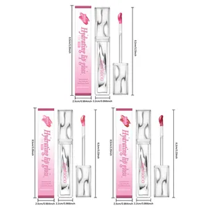 Detailed dimension map of Zephoco hydrating lip gloss showing packaging and applicator