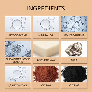 Visual breakdown of premium ingredients used in long-lasting hydrating lip glaze product