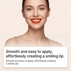 Professioneller geschmeidiger Lippenkonturenstift für lebendige orangefarbene lächelnde Lippen