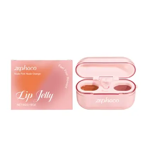 Zephoco Dual Color Jelly Lip Gloss And Blush Moisturizing Smooth Shine Lip Jelly For Women Natural Makeup Daily