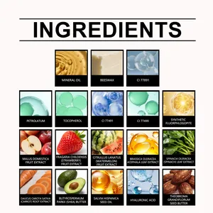 Elenco dettagliato ingredienti del balsamo labbra lucido con estratti naturali di frutta
